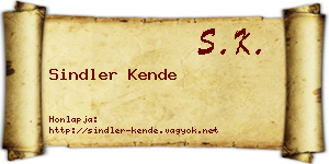 Sindler Kende névjegykártya